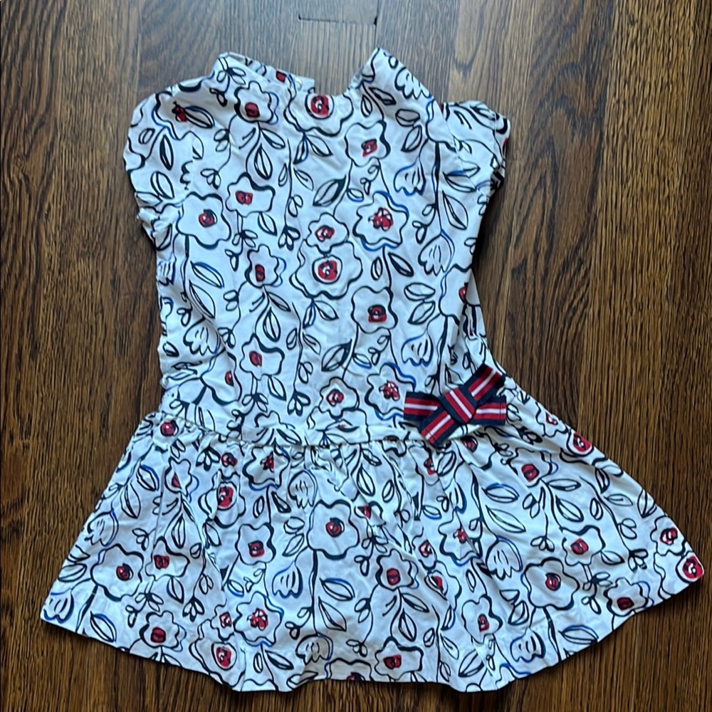Floral Kids Dress with Bow Accent